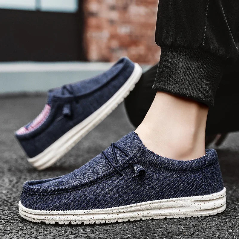 Men Casual Shoes Slip on Canvas Loafers Comfortable Walking Flats for