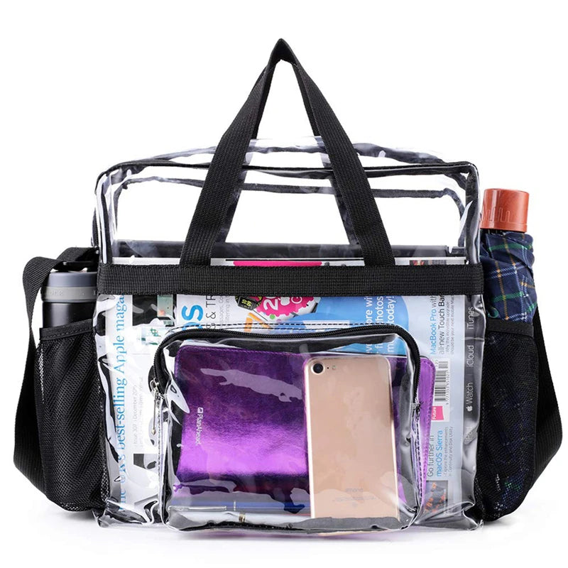 Portable PVC Transparent Shoulder Crossbody Bag Tote Satchel Handbag
