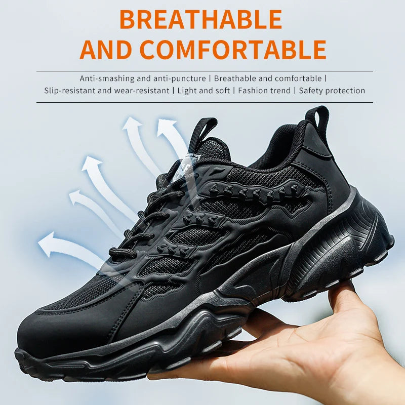 Work Safety Shoes For Men Lightweight Protective Work Sneakers