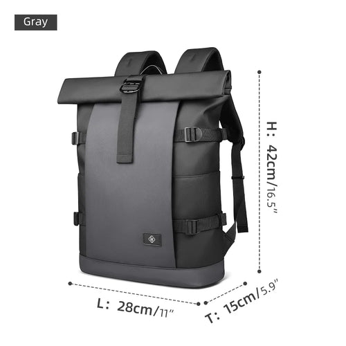 HK Waterproof Roll-Top Backpack for Men Large Capacity Expandable 17