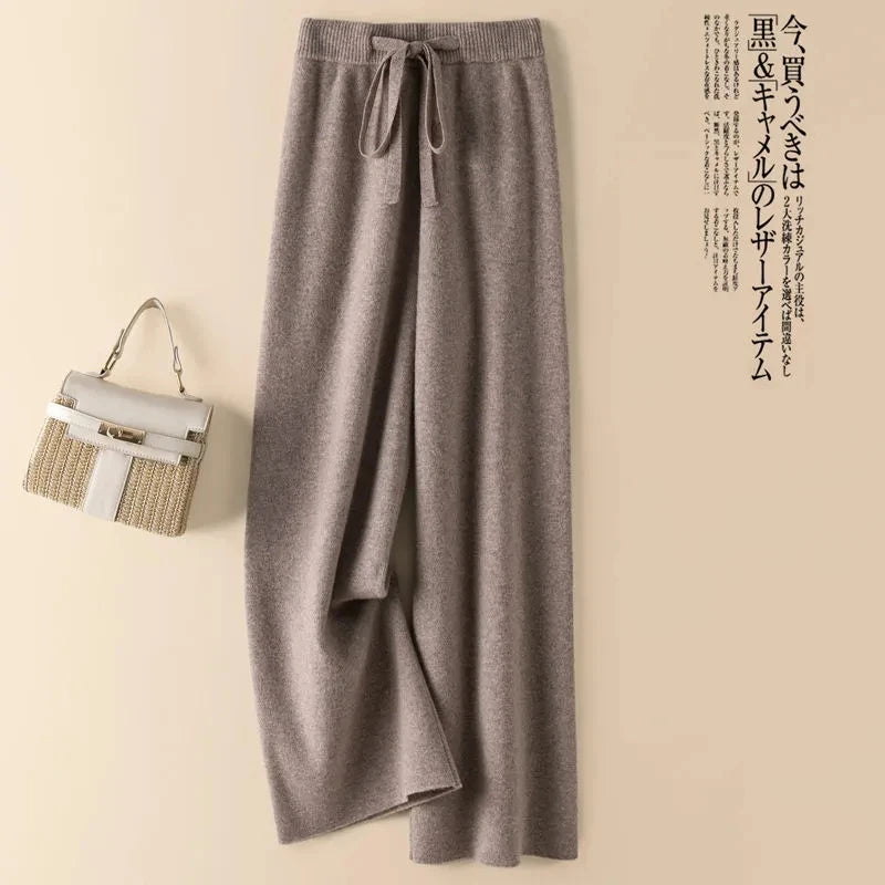 Thick Warm Knitted Casual Chic Basic Soft Elastic High Waist Women's