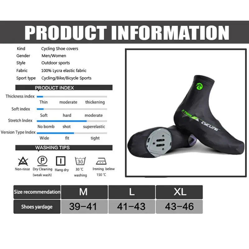 X-TIGER Cycling Shoe Cover Winter Thermal Fleece MTB Bicycle Overshoes