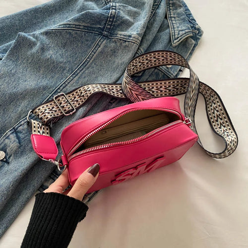 Fashion Letters Shoulder Bags for Women Leopard Print Small Square Bag