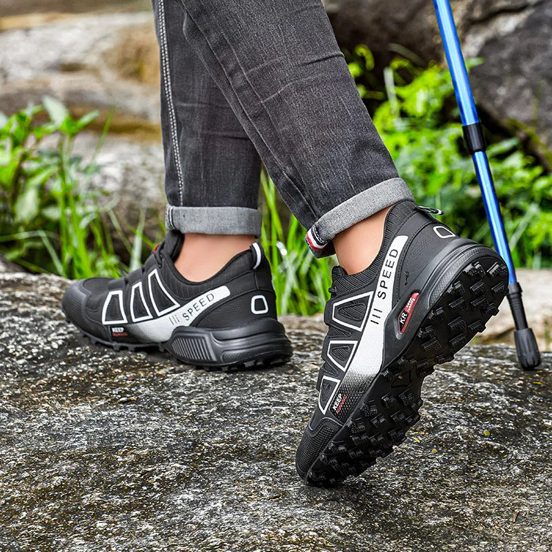 Men‘s Waterproof Hiking Shoes Outdoor Trainers Lace-up Climbing Shoes
