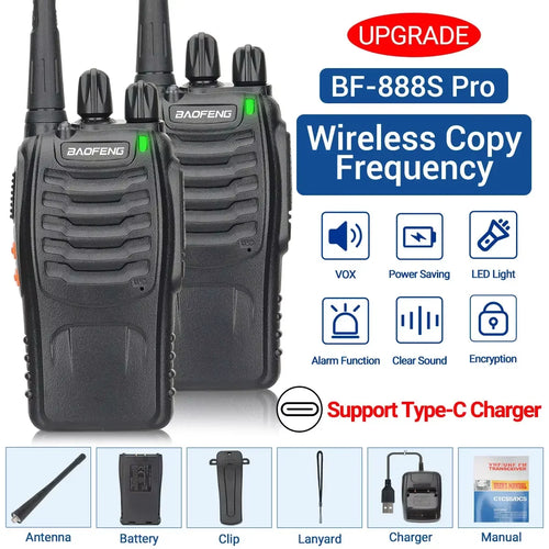 Baofeng BF-888S Pro Walkie Talkie Wireless Copy Frequency Long Range