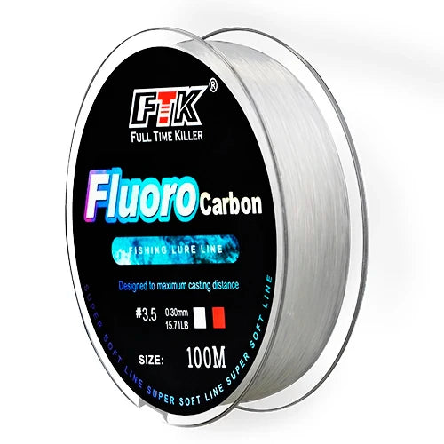 100m fluorocarbon bait fishing line, carbon fiber fly fishing, wild