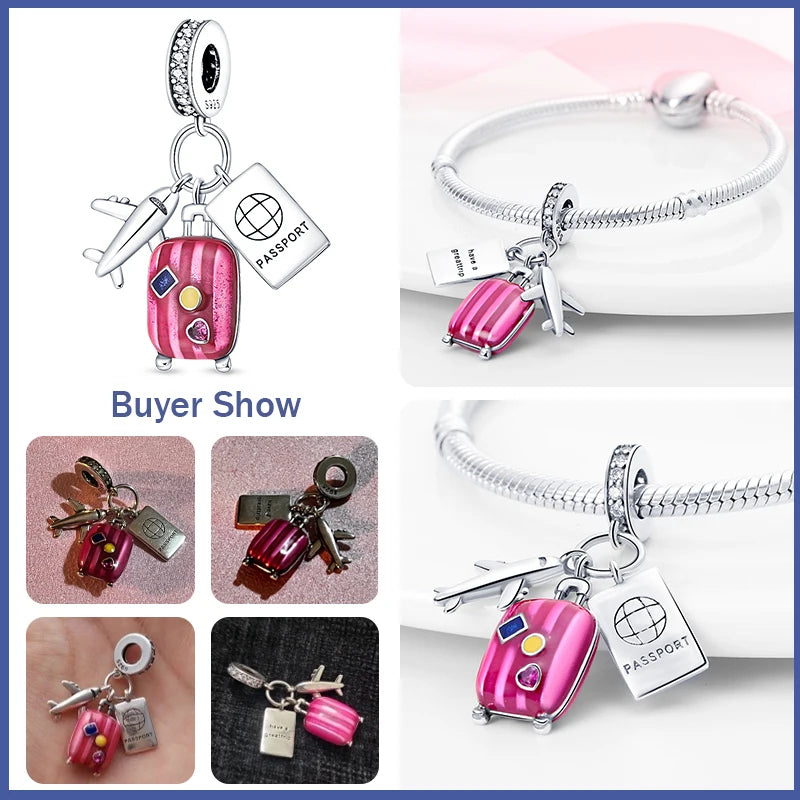 925 Sterling Silver Chameleon Luminous Firefly Butterfly Charms Beads