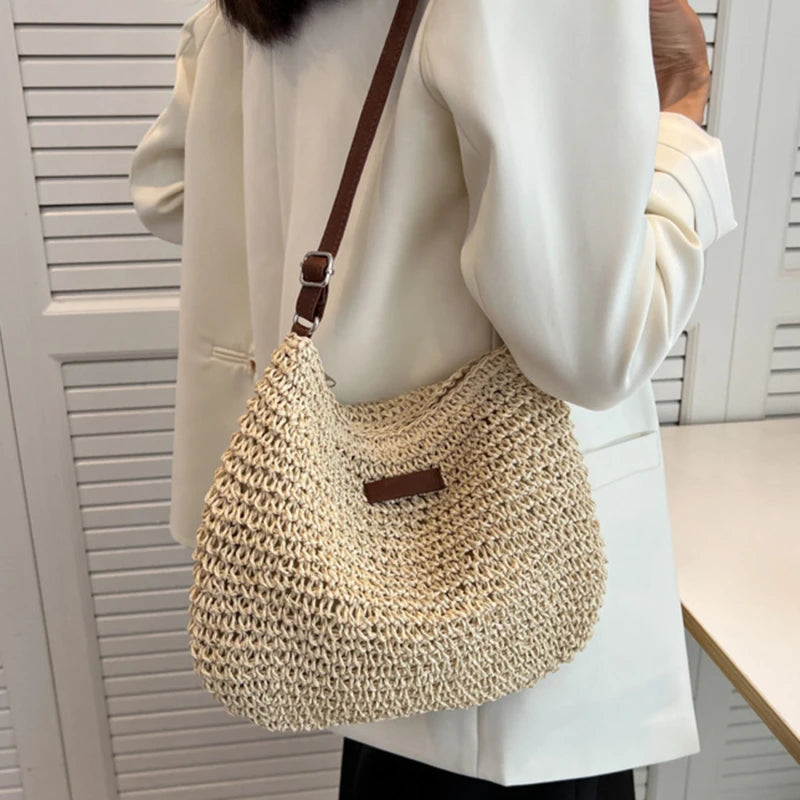 Woven Summer Fashion Straw Bag Beach Holiday Crossbody Bag Shopping