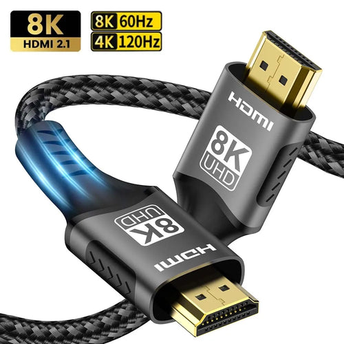 8K HDMI-Compatible Cable 4K@120Hz 8K@60Hz HDMI 2.1 Cable 48Gbps