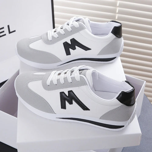 New 2024 Women Casual Walking Shoes Summer Flat Lace Up Leather High
