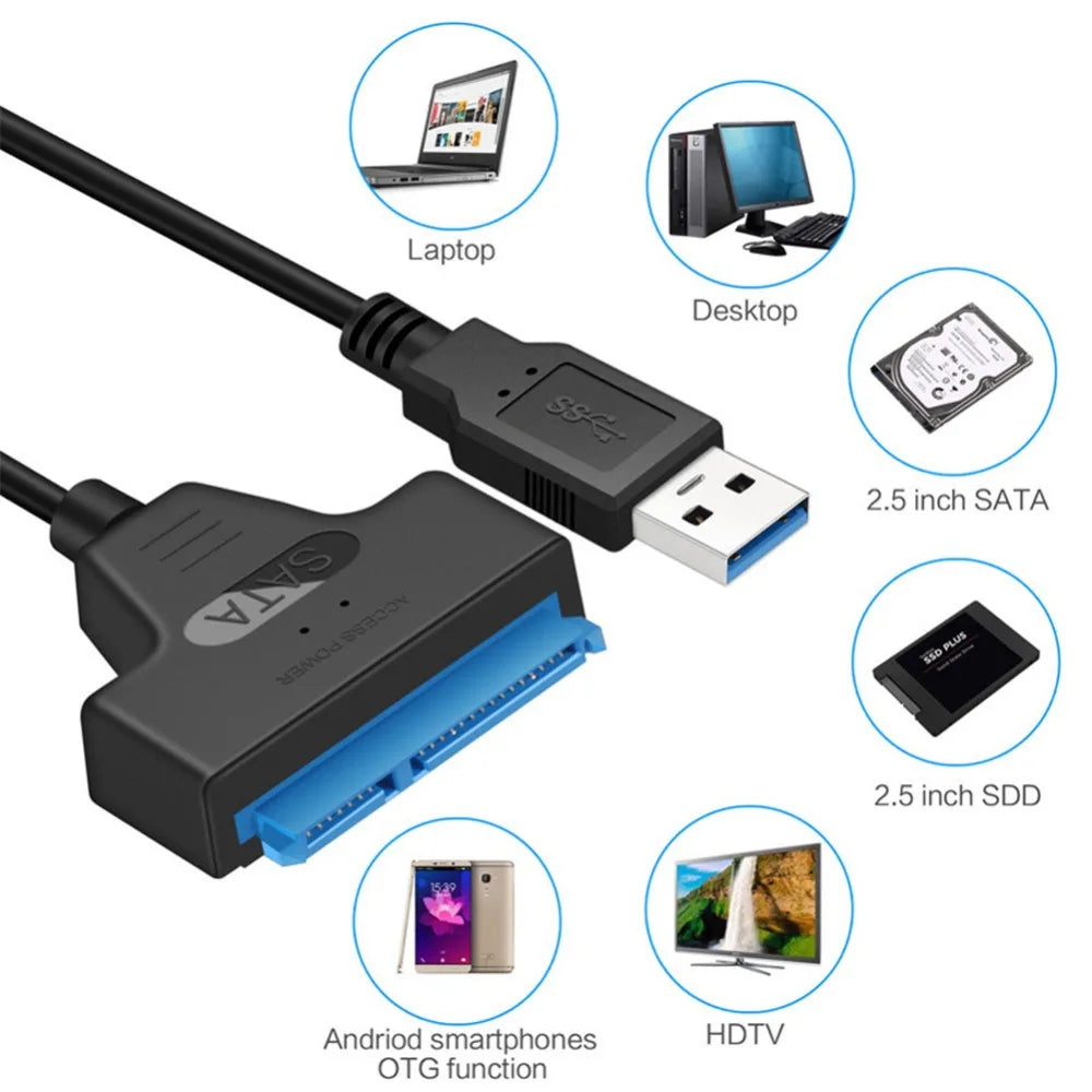 SATA to USB 3.0/2.0/Type-C Cable Up to 6 Gbps for 2.5 Inch External