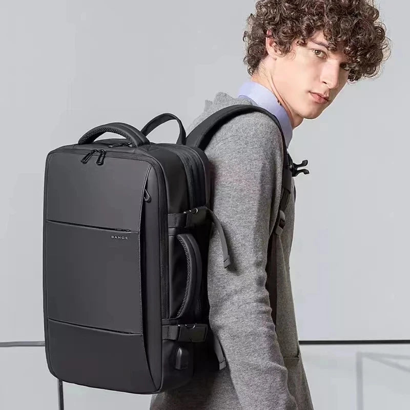 BANGE Travel Backpack Men Business Backpack School Expandable USB Bag