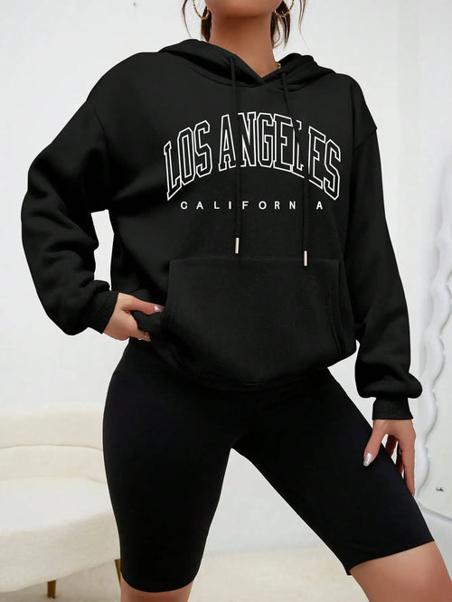 Los Angeles Art Letter Design Women Streetwear American Style Fashion