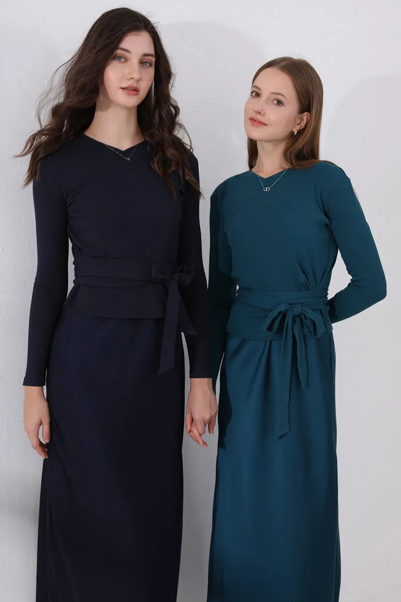 AS 2024 Autumn winter woman clothes thicken ribbing closed-fit wrap