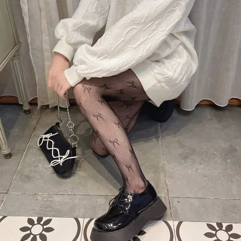 Woman Girls Gothic Cartoon Fishnet Stockings Snake Kuromies Skull