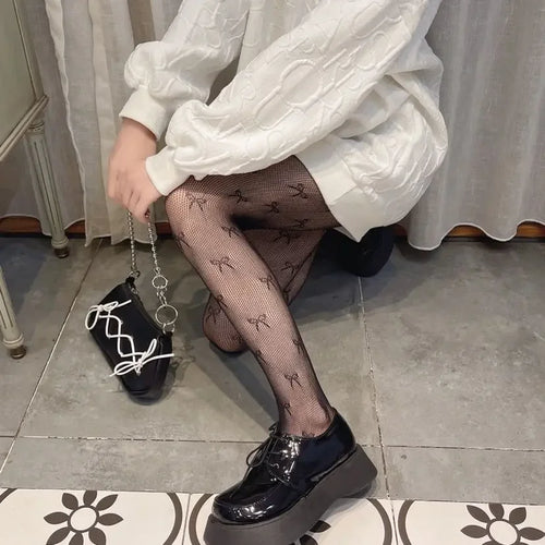 Woman Girls Gothic Cartoon Fishnet Stockings Snake Kuromies Skull