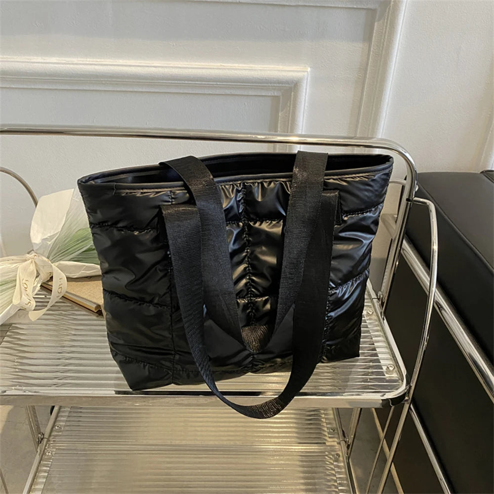 Fashion Ladies Tote Handbags Large Capacity Cotton Padded Top-handle