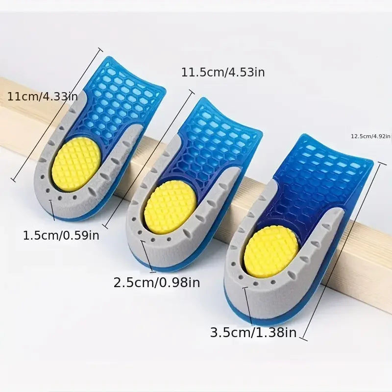 1pair Gel Height Increase Insoles, Shock Absorption Heel Cushion Pads,