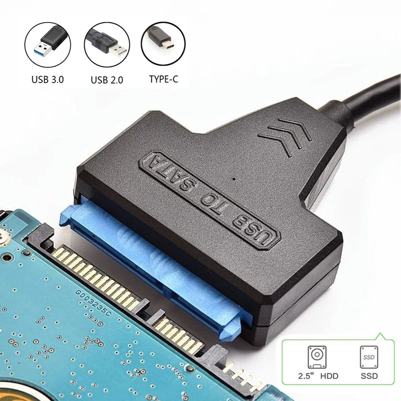 SATA to USB 3.0/2.0/Type-C Cable Up to 6 Gbps for 2.5 Inch External