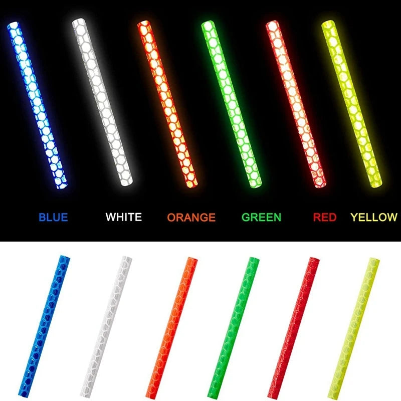 12PCS/Bag Bicycle Wheel Spokes Reflective Sticker Tube Strip Warning