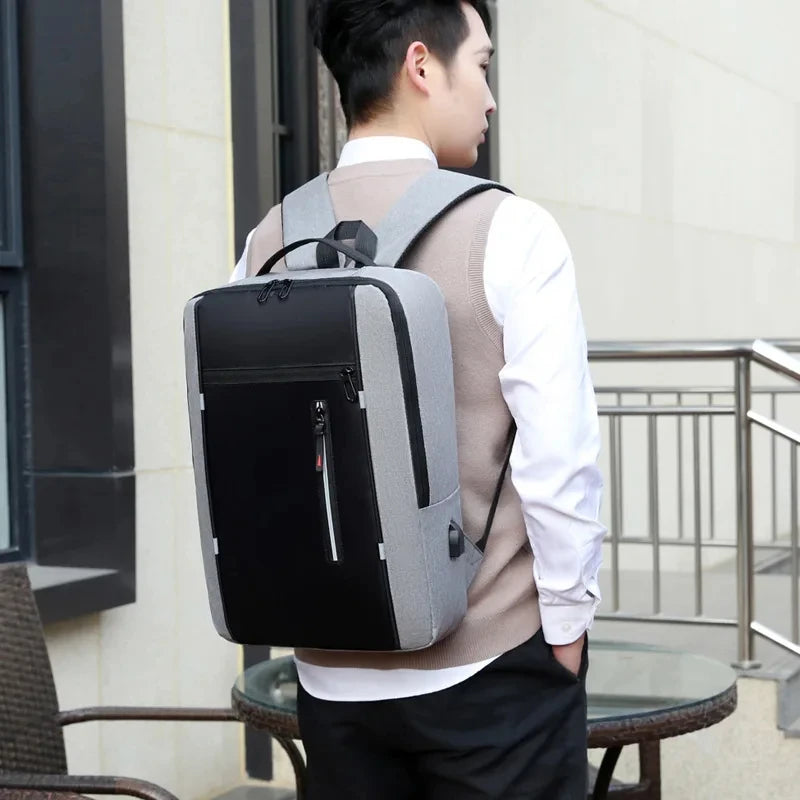 Men's Waterproof Oxford Laptop Backpack 15.6 Inch with USB Charging