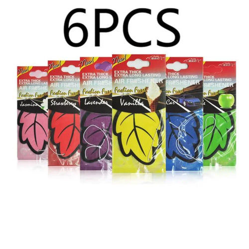 3-60pcs Car Air Freshener Natural Scented Tea Paper Auto Hanging