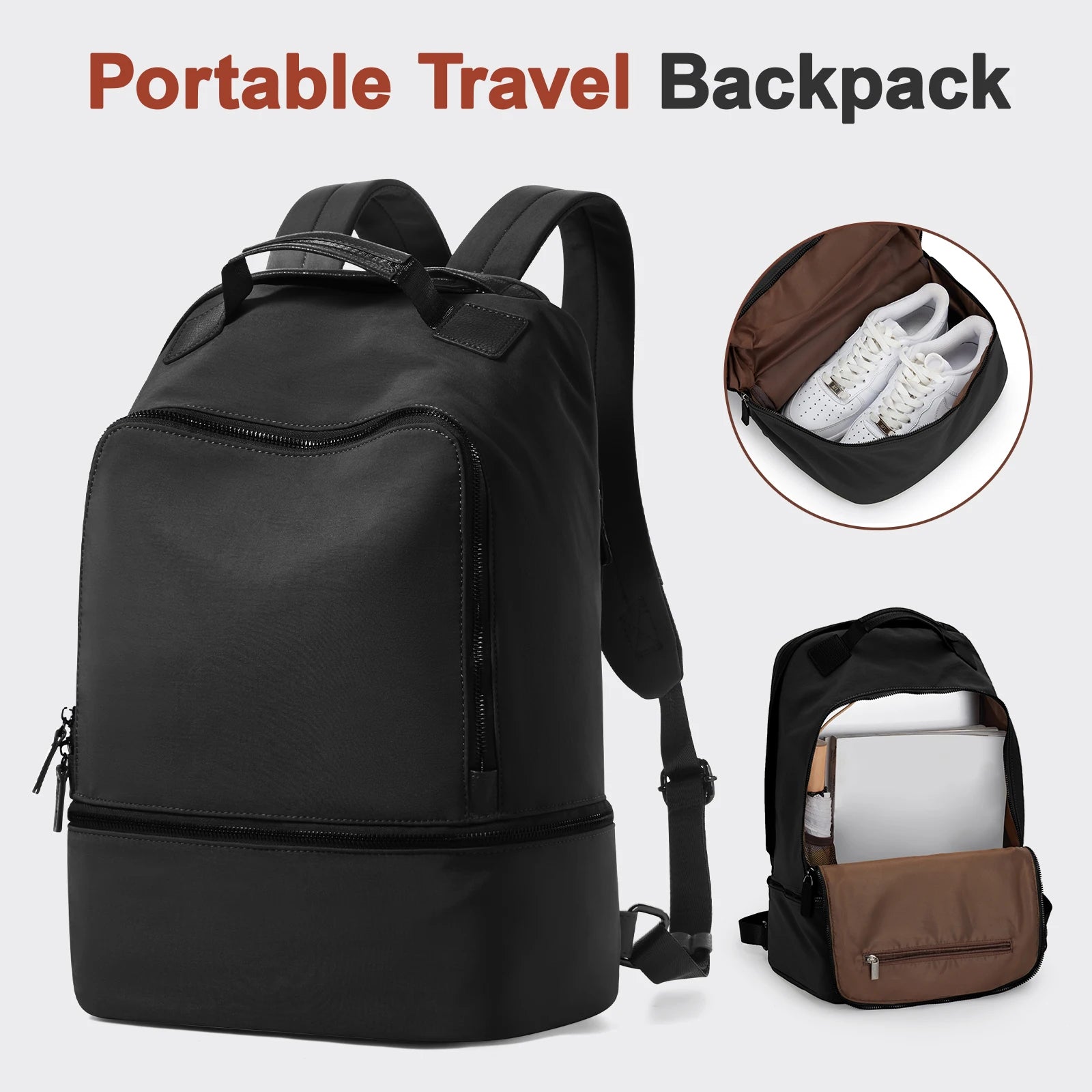 Women Backpack adult female backpack with Shoes Compartment Travel