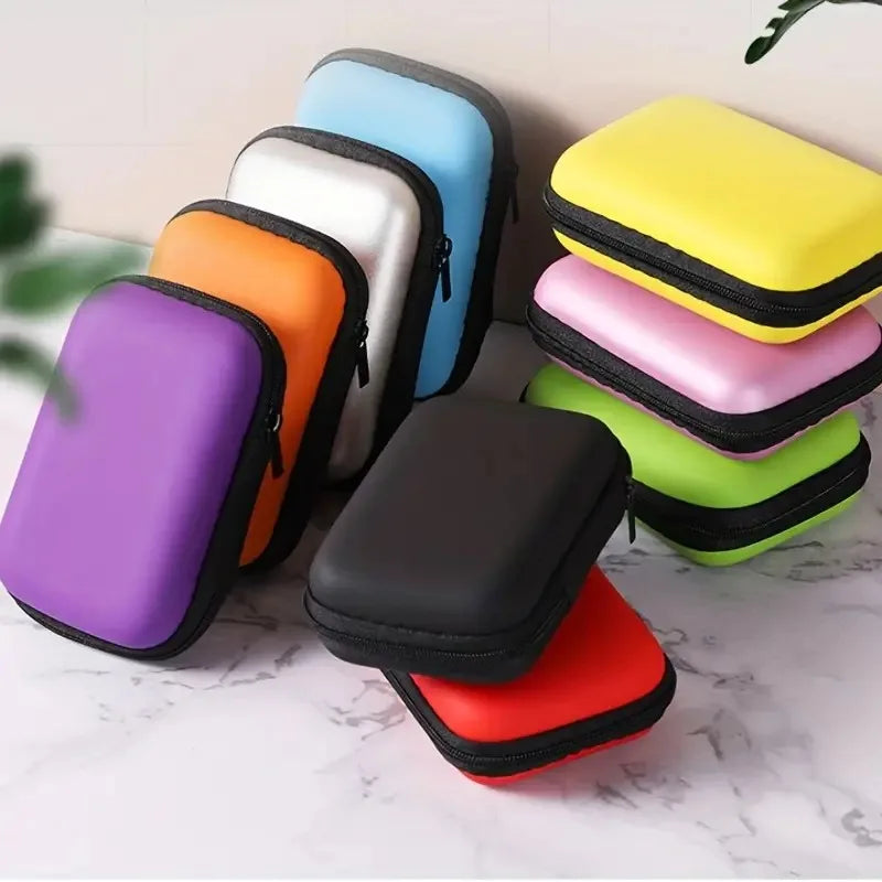 1pc Portable Waterproof Headphone Storage Bag, Data Cable Packing