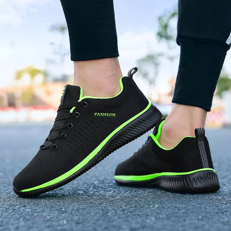 Men Running Walking Knit Shoes Fashion Casual Sneakers Breathable