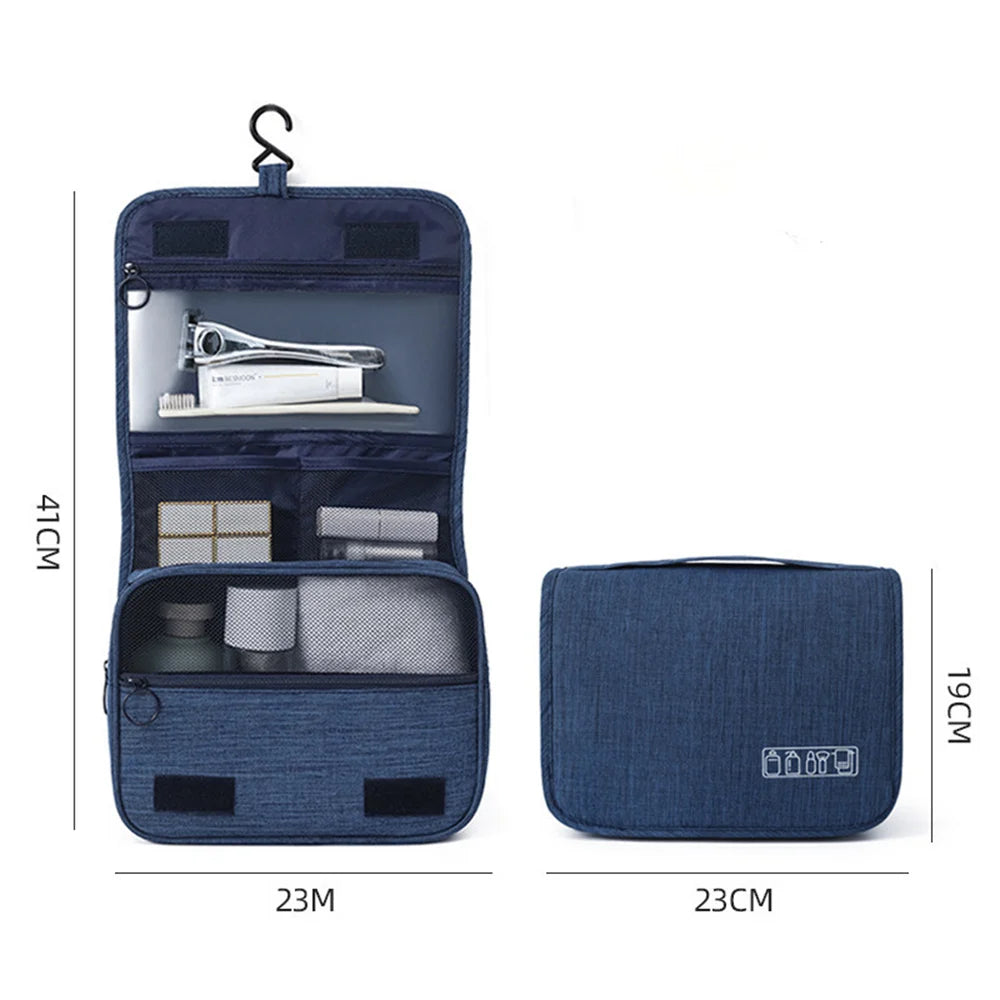 Portable Toiletry Washbag with Hanging Hook Waterproof Women Bathroom