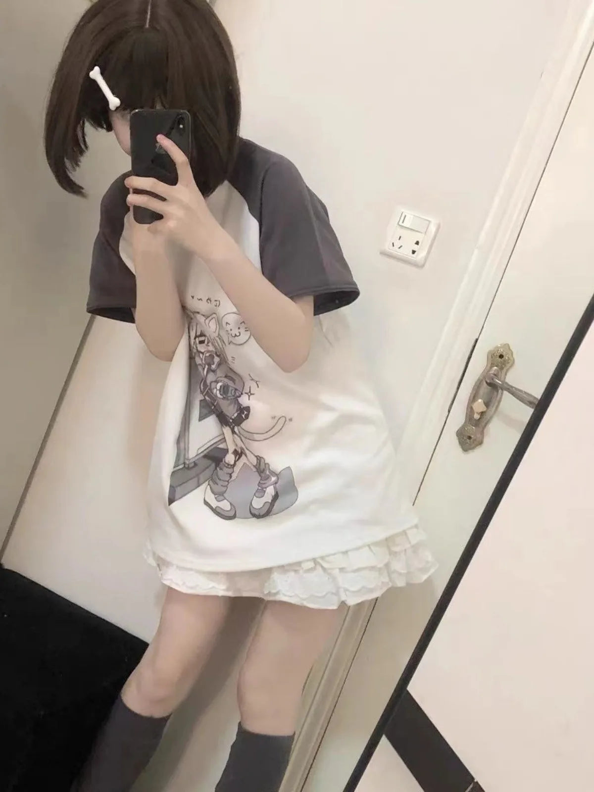 Japanese Woman Clothing With Removable Sleeve T-shirts Short Long