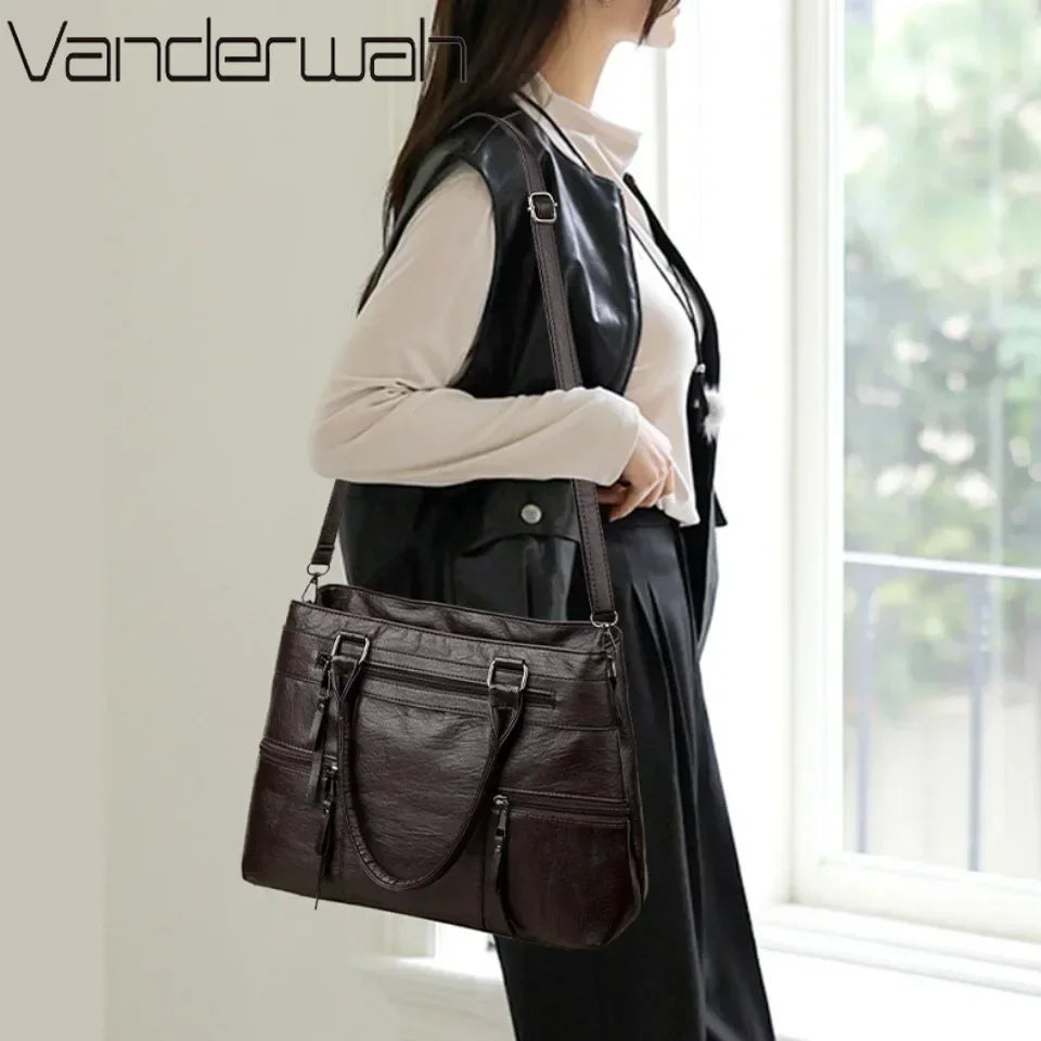 Elegant Handbag For Women High Quality Leather Top-Handle Bags Purse