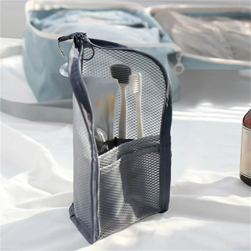Women EVA mesh Cosmetic Bag Travel Storage Makeup Bag Organizer Female