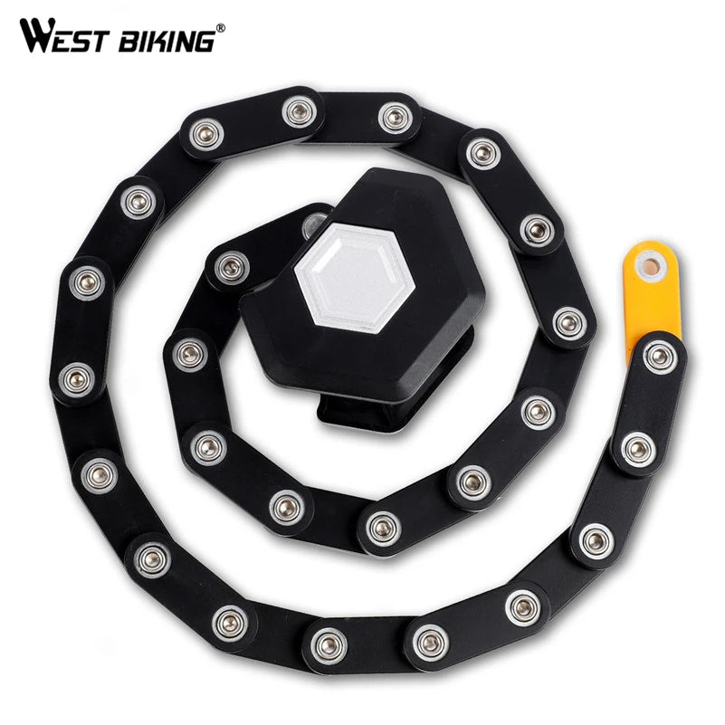 WEST BIKING Bicycle Folding Lock Portable Alloy Steel Anti-theft