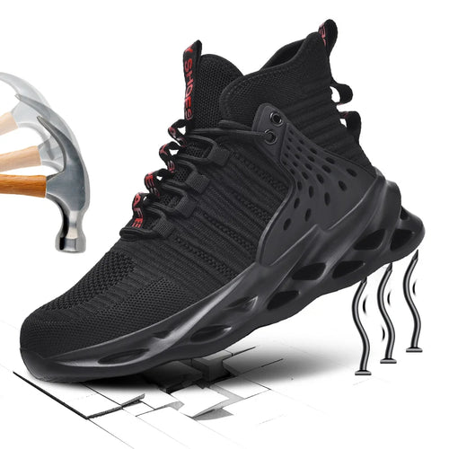 Rotating Button New Safety Shoes Men Anti-smash Anti-puncture Work