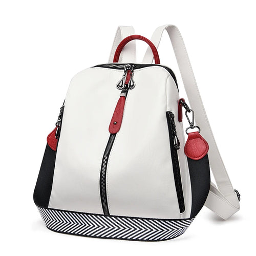 Fashion Backpack Female Soft leather Rucksack Women Shoulder Bag