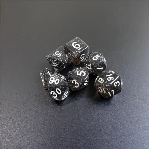 7 PCs 1 Set Of Transparent Flash Point Dice New Acrylic Set D4 D6 D8