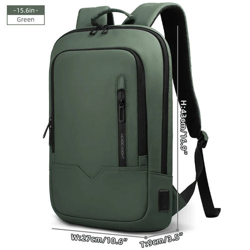 Heroic Knight Laptop Work Backpack Slim Men Waterproof Multifunctional