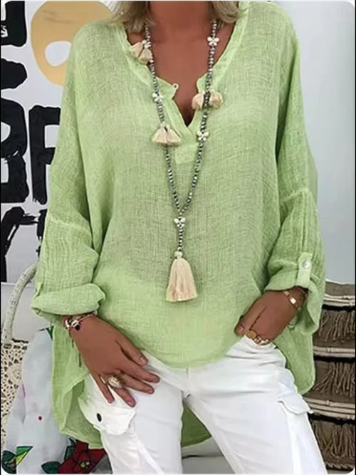 6-Color Loose Shirt Women's Casual Solid Color Top Spring Autumn