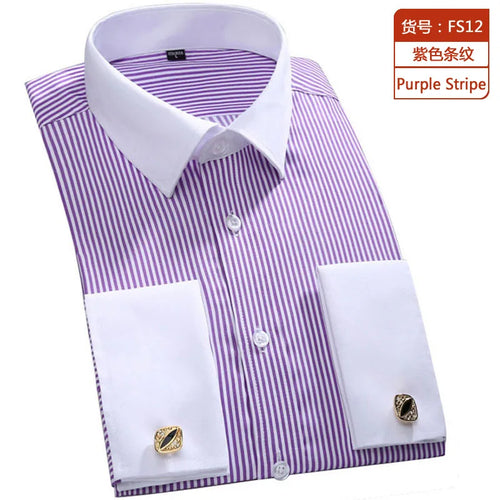 Men's Classic French Cuffs Social Dress Shirt Formal Business