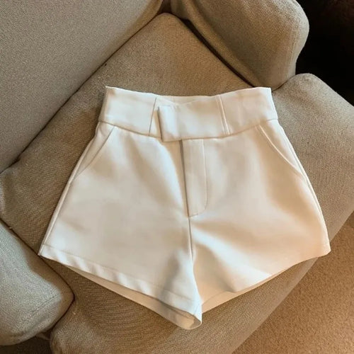 MEXZT Y2K Streetwear Black Shorts Women Elegant High Waist White A