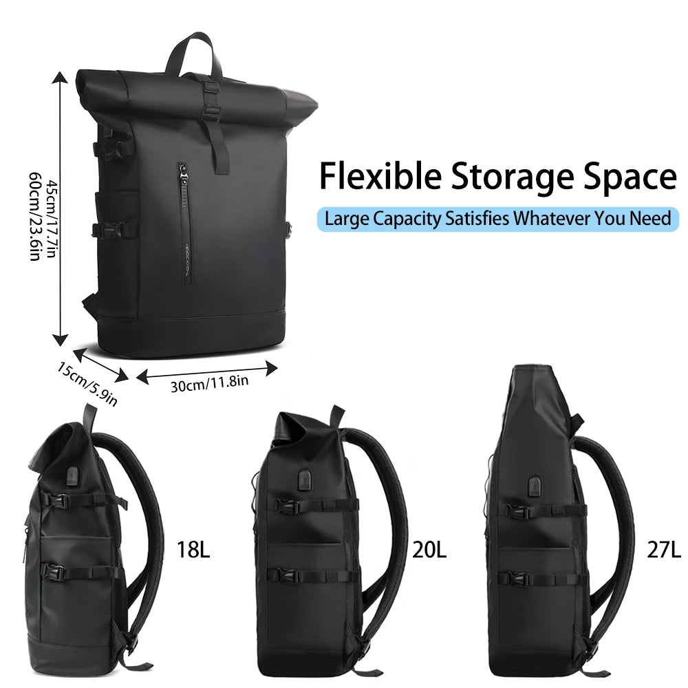 Heroic Knight Men's backpack Waterproof Roll Top Backpack Women Travel