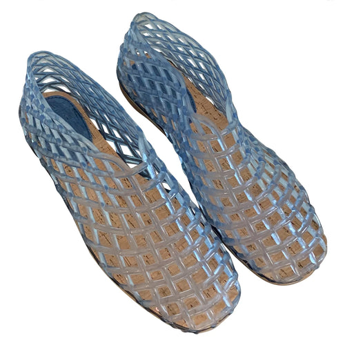 Women Jelly Flats Mesh Ballet Flats Square Toe Hollow Out Ballet Flats