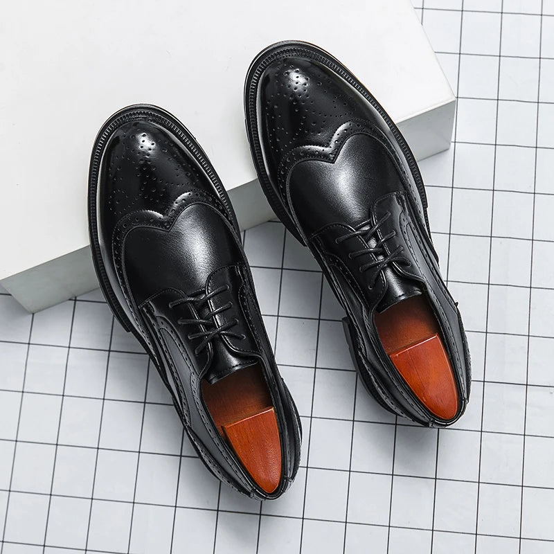 British Style Shoes for Men’s Genuine Leather Business Formal Oxfords