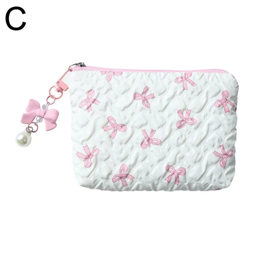 High-end Polyester Makeup Bag for Women Quilted Travel Cosmetic Bag