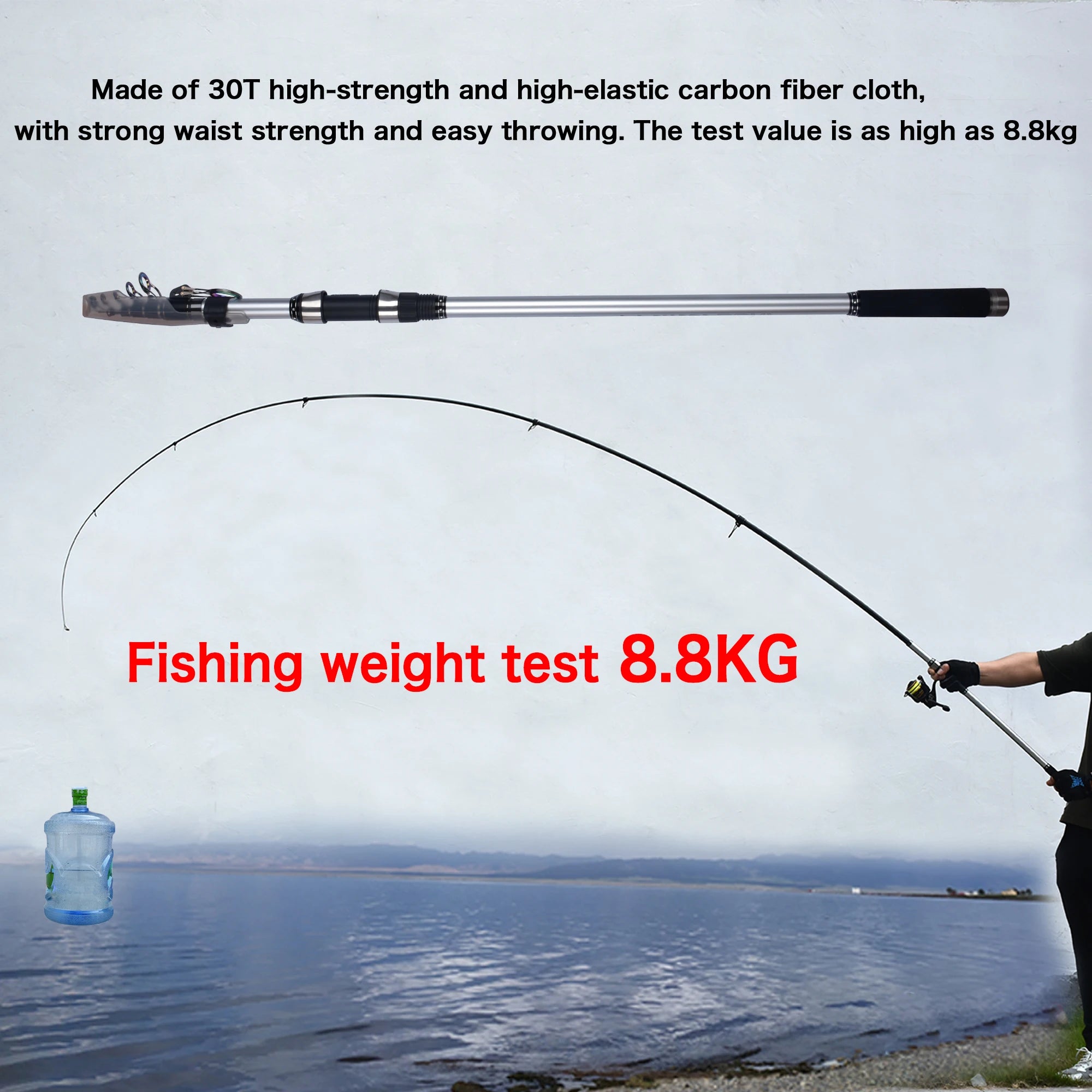 BIUTIFU Surf Rod 5.3/5.0/4.5/4.2/3.9m Telescopic Fishing Travel