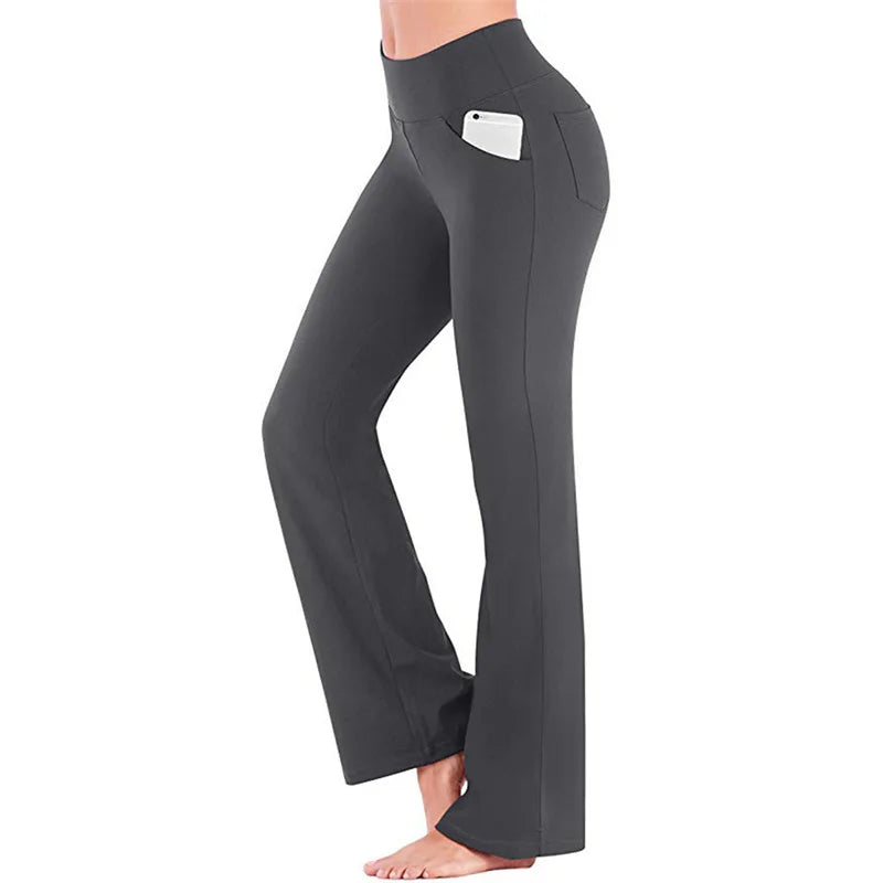Elegant Women's Pants Palazzo Flared Wide Killer High Waist OL Ladies