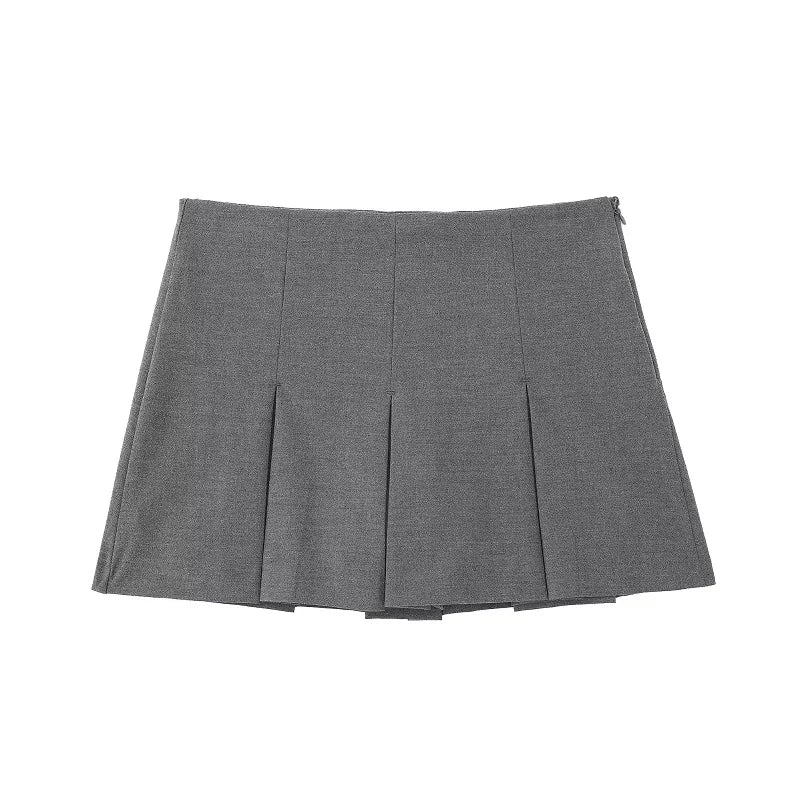 MUJER Women's Shorts Skirts High Waist Pleated Skirt Shorts Women