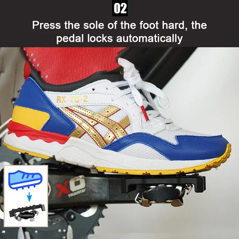 Bicycle Clipless Pedal Platform Lock Turn Flat Bike Pedals Adapter