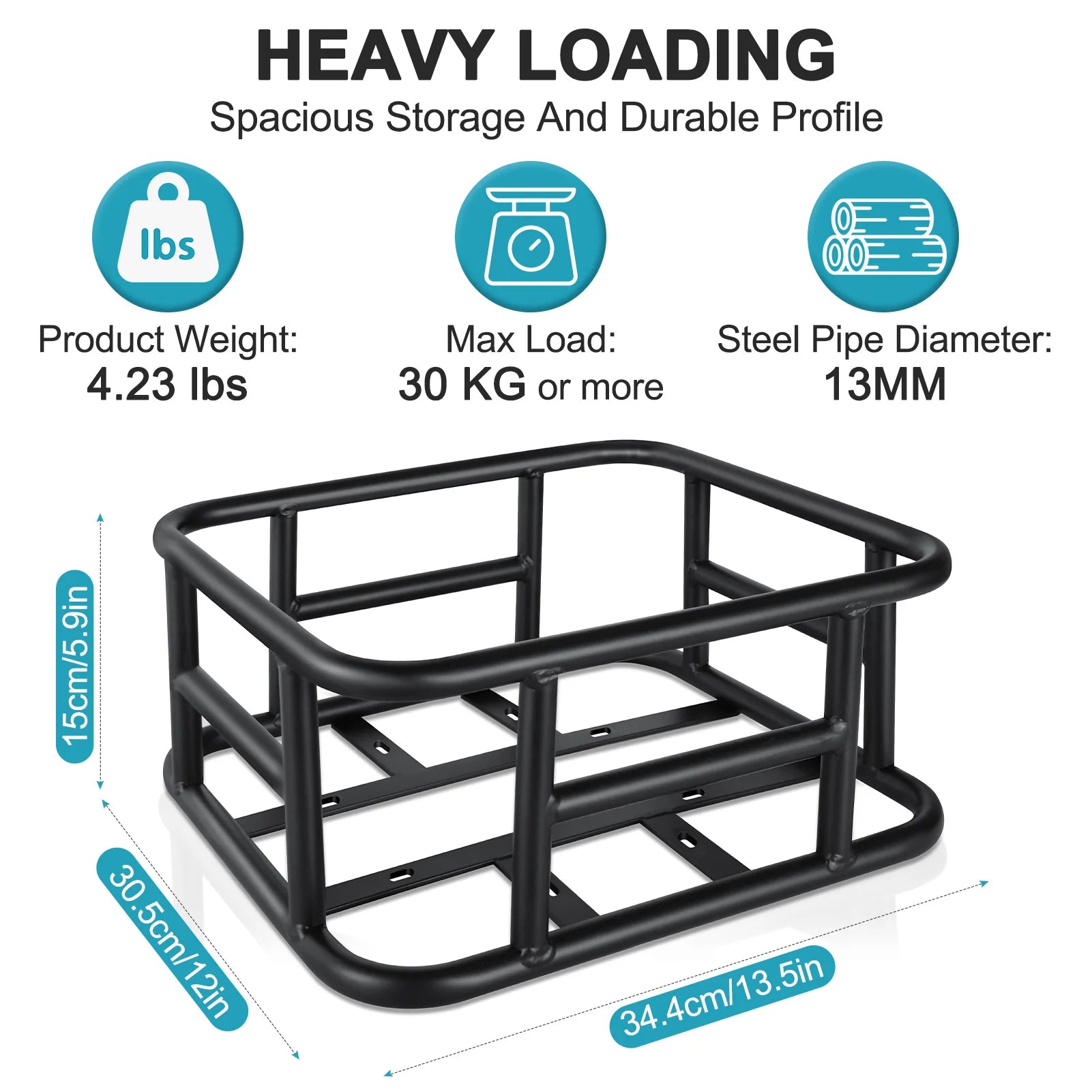 Rear Bike Basket Bicycle Cargo Rack Bag Large Capacity Fron E-Bike